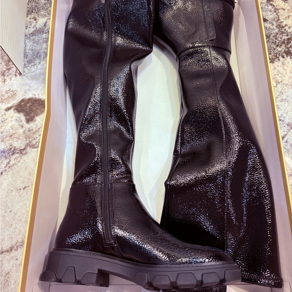 Michael Kors Black Over the Knee Boots with Sturdy Sole